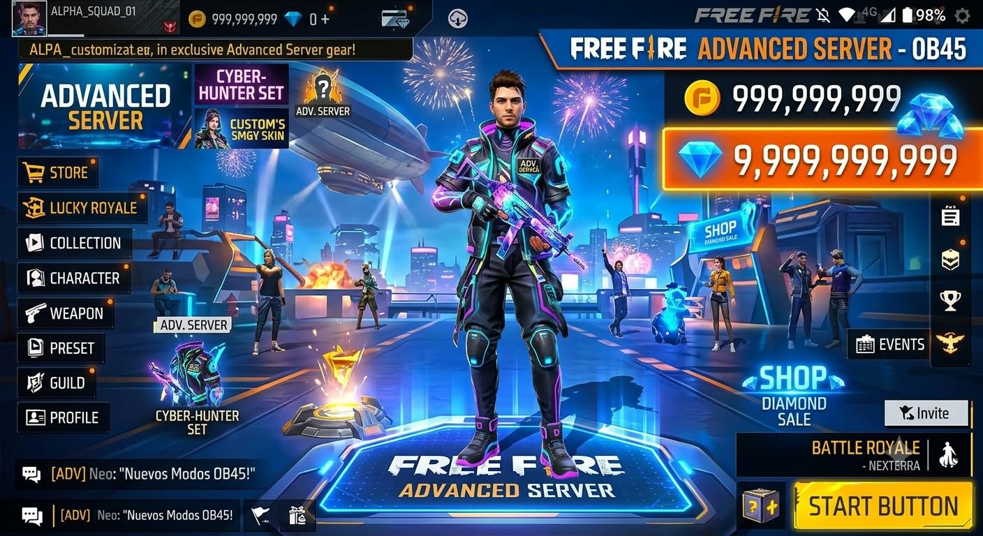 How to Get Access to the Free Fire Advanced Server and Earn Diamonds
